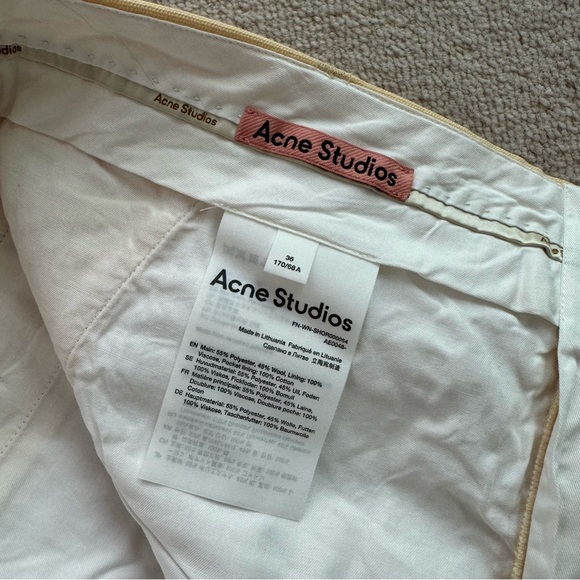 Acne Studios Pastel Yellow Bermuda Pants - Picture 5 of 6